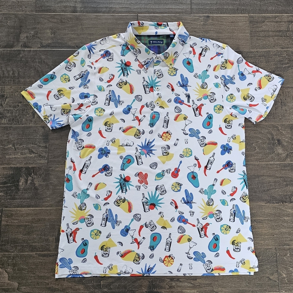 William Murray TnT Men's Festive Golf Polo Sz Large - Picture 6 of 9